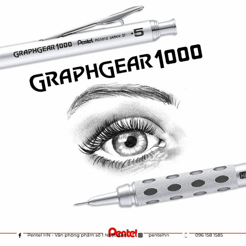 (Chuyển Được Độ B) Bút Chì Kim Bấm Kỹ Thuật Chuyên Nghiệp Pentel Graphgear 1000 | Vẽ Phác Thảo, Kiến Trúc, Mỹ Thuật