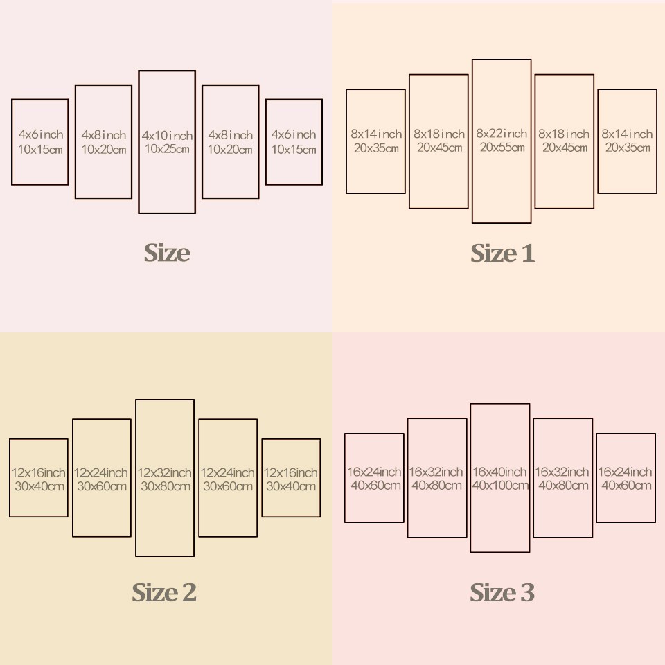 Set 5 Tranh Vải Canvas Treo Tường Trang Trí Hình Anime Demon Slayer Kimetsu No Yaiba