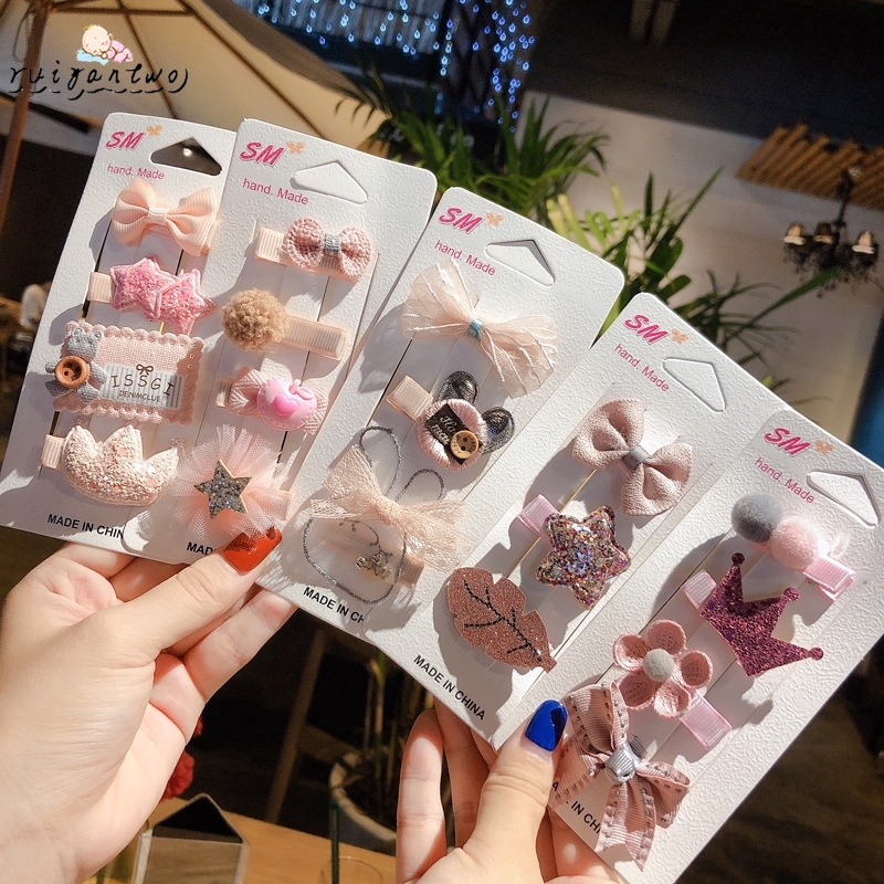 Kẹp Tóc Đính Nơ Phong Cách Hàn Quốc Cho Bé Gái