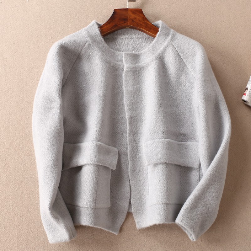 Áo khoác cardigan len cổ tròn 2 túi nắp xuất Pháp (có sẵn) | BigBuy360 - bigbuy360.vn