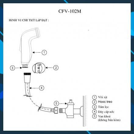 Vòi xịt rửa Inax cao cấp CFV-102M, bảo hành 2 năm