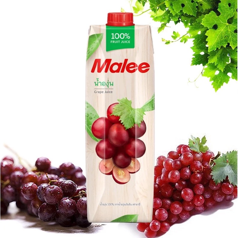 [Hộp 1 Lít] NƯỚC ÉP NHO [Thailand] MALEE Grape Juice (ttdt)