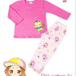Đồ bộ dài tay hiệu Baby Wear cho bé gái size 4kg đến 25kg