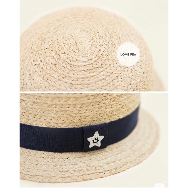 Mũ cói vành tròn Happy Price🇰🇷 cho bé trai và bé gái
