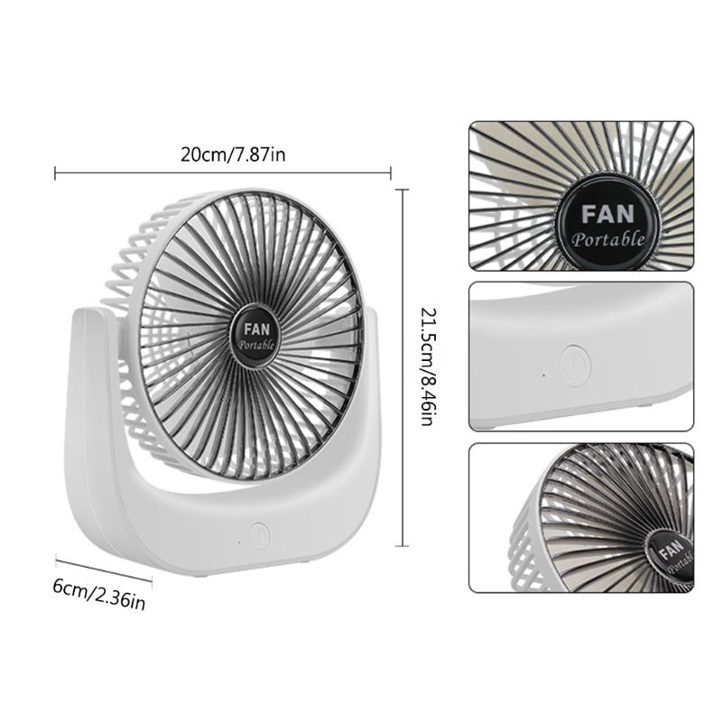 Quạt tích điện mini nhỏ để bàn usb cầm tay sạc pin tuổi thọ pin cao, không gây ồn, chế độ gió mạnh siêu mát