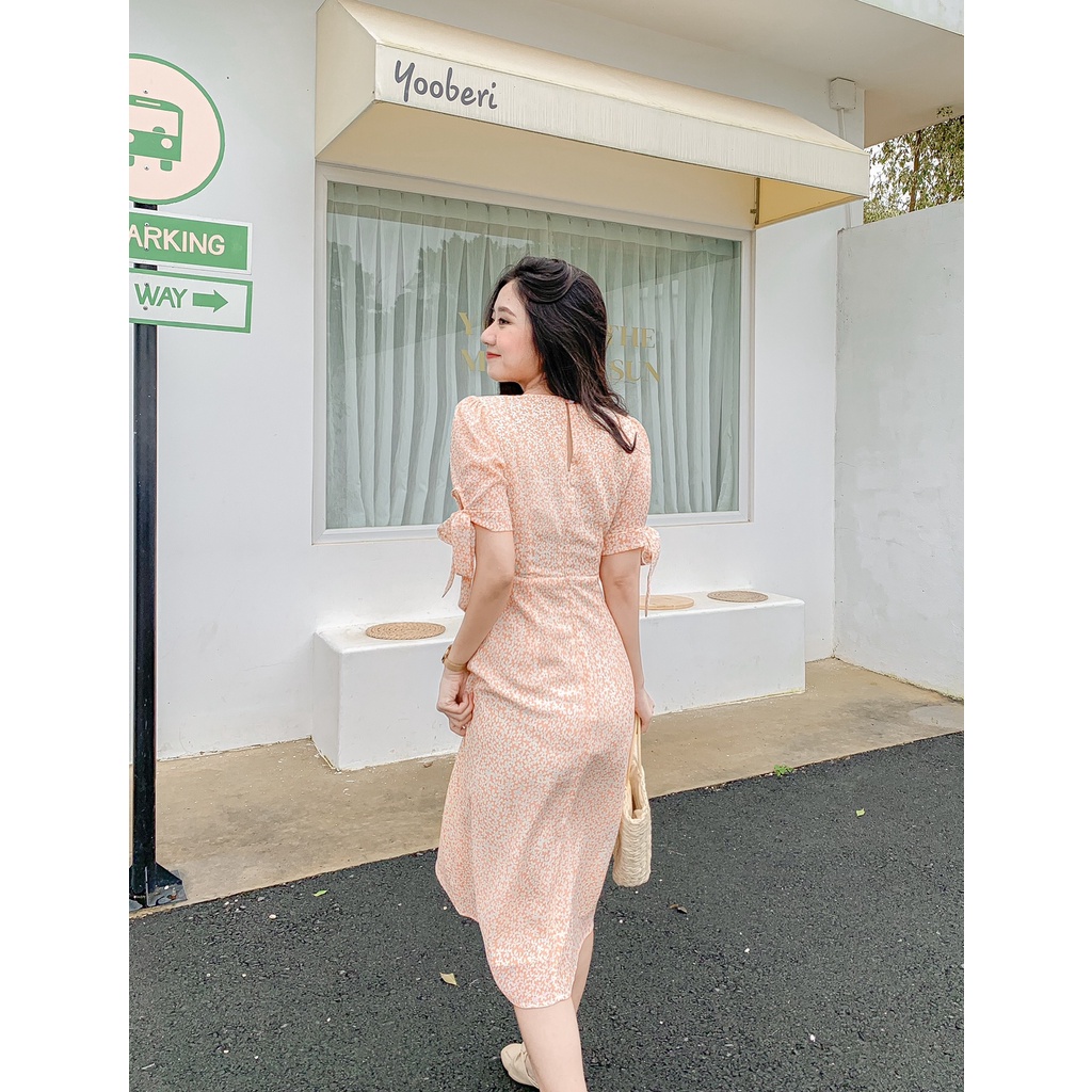 Đầm Salem - Đầm midi dài cổ tròn tay nơ | BigBuy360 - bigbuy360.vn