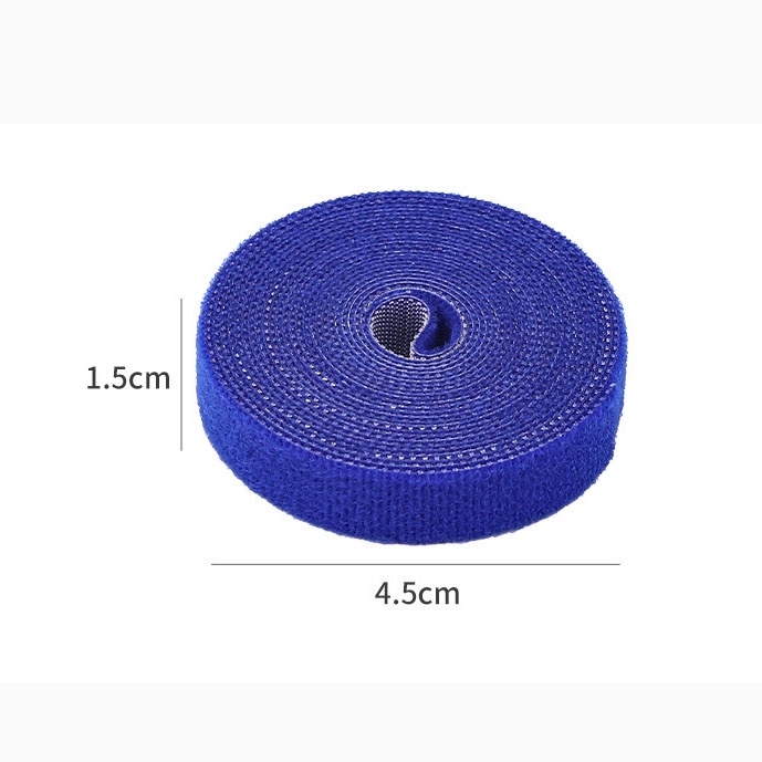 Băng Gai Velcro quấn dây điện, cáp sạc điện thoại gọn gàng, dễ dàng sử dụng, rộng 1,5cm dài 1,5m.