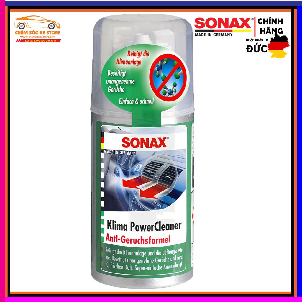 Khử mùi, diệt nấm mốc dàn lạnh ô tô thế hệ mới  Sonax a/c cleaner Air Aid 323100 - 100ml