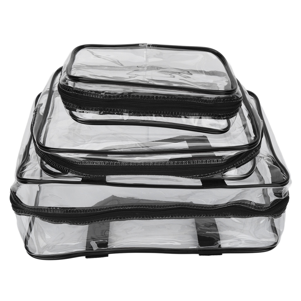 Neon074  3 cái Túi đựng đồ vệ sinh Thiết kế trong suốt Kích thước Vật liệu PVC di động không thấm nước mỹ phẩm thực tế rõ ràng cho du lịch