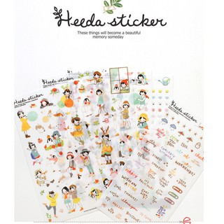 Bộ 6 tờ sticker cô bé heeda