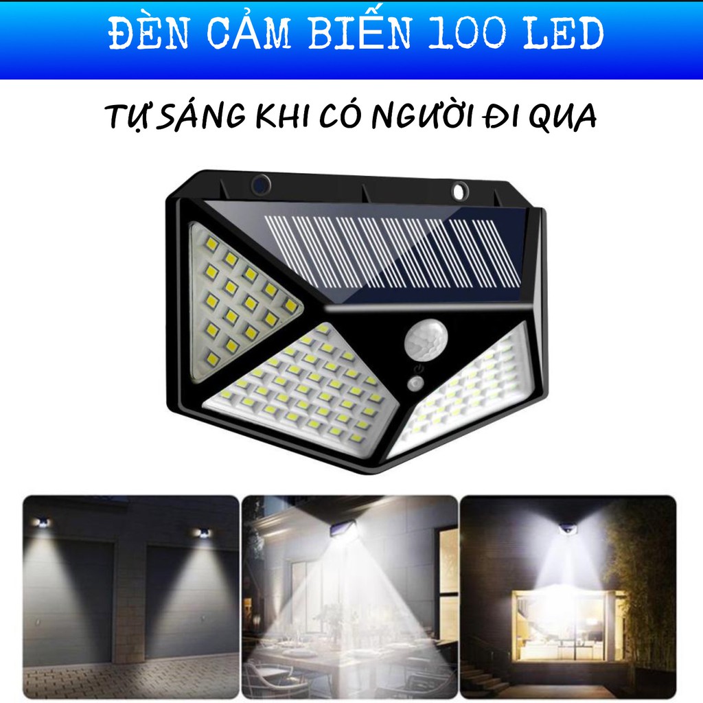 ĐÈN CẢM BIẾN 100 LED TỰ SÁNG KHI CÓ NGƯỜI ĐI QUA