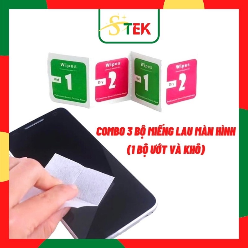 Combo 3 Bộ Miếng Lau Màn Hình (1 Bộ Ướt Và Khô)