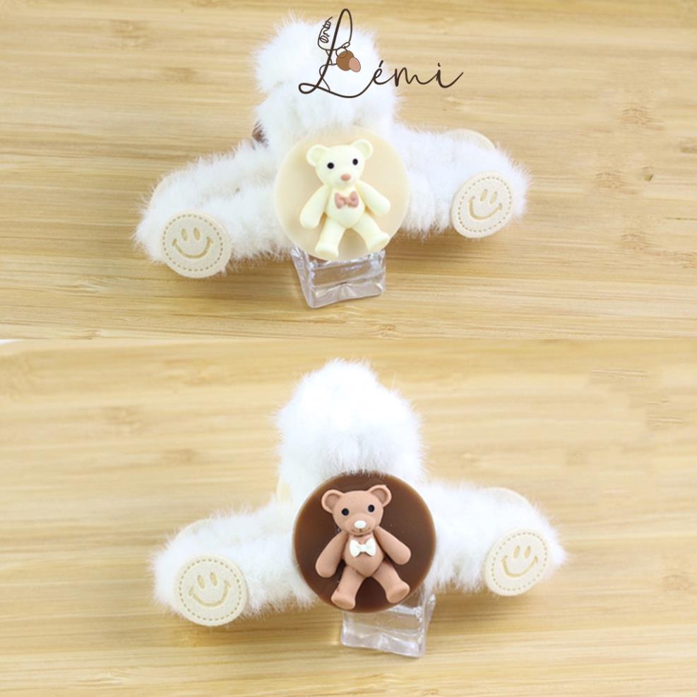 Kẹp tóc càng cua lông mềm nhiều hình ngộ nghĩnh dễ thương cute hạt me thời trang Hàn Quốc, June accessories