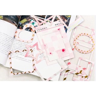 Set 2 khung viền trang trí ảnh handmade (có sẵn keo) TÔNG HỒNG