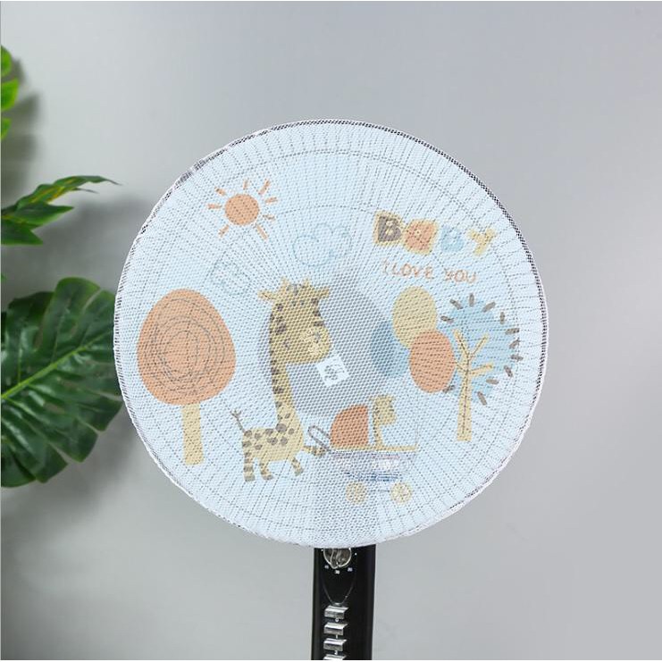 Lưới bọc quạt size to  in hình thú bảo vệ quạt và an toàn cho bé