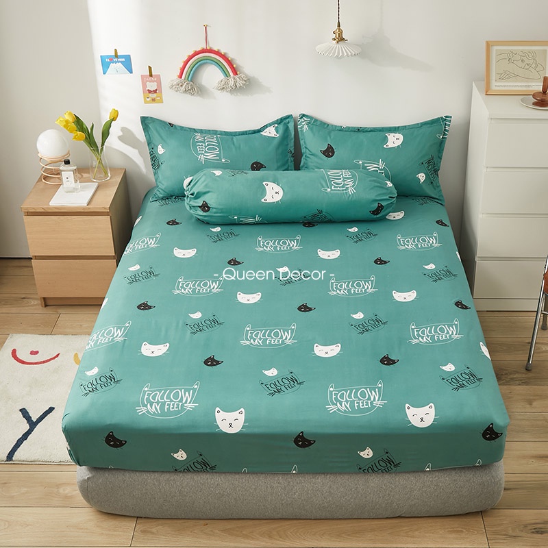 Ga Giường Nệm Cotton Poly M2 M6 M8, Drap Trải Giường Bốn Mùa (Miễn Phí Bo Chun) - Queen Decor | BigBuy360 - bigbuy360.vn