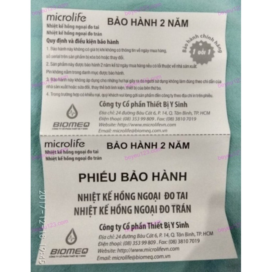 (Chính hãng) Nhiệt kế hồng ngoại đo trán 1 giây Microlife FR1MF1 - Thụy Sỹ