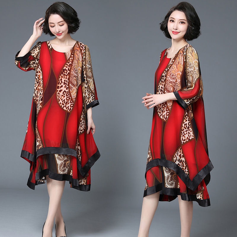 Đầm Chiffon Dáng Rộng Che Bụng Phong Cách Hàn Quốc Thời Trang Mùa Hè 2022 Plus Size Lớn Cho Nữ