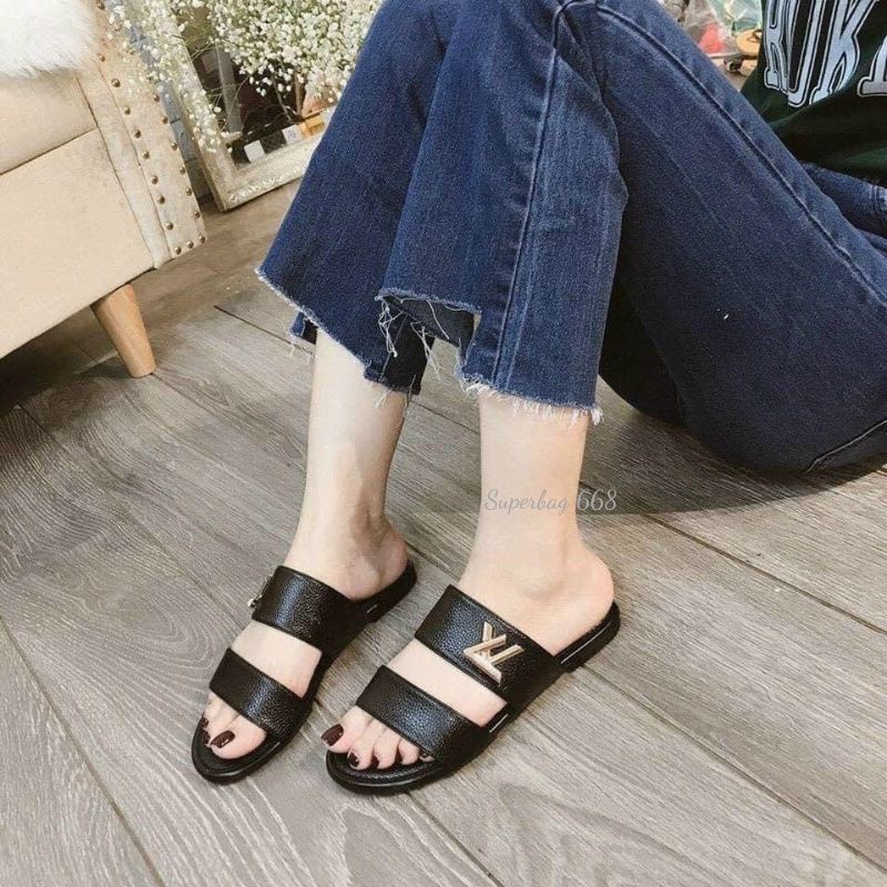 Dép Nữ 2 Quai Da Mềm Chữ Lờ Ơ Lơ Huyền Lờ, Vờ Ê Vê Hottrend Siêu Bền Superbag668 412