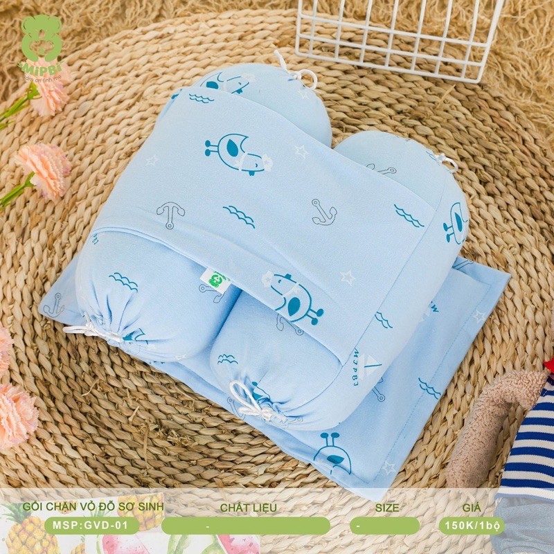 Gối chặn cho bé - Bộ gối chặn vỏ đỗ cao cấp Mipbi [ babyboo ]