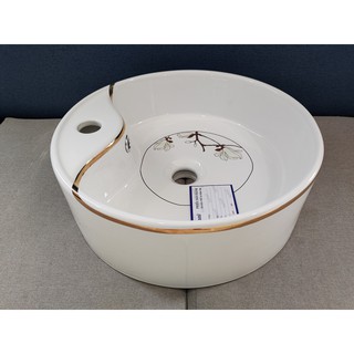 CHẬU LAVABO TRÒN HOA VĂN 5015