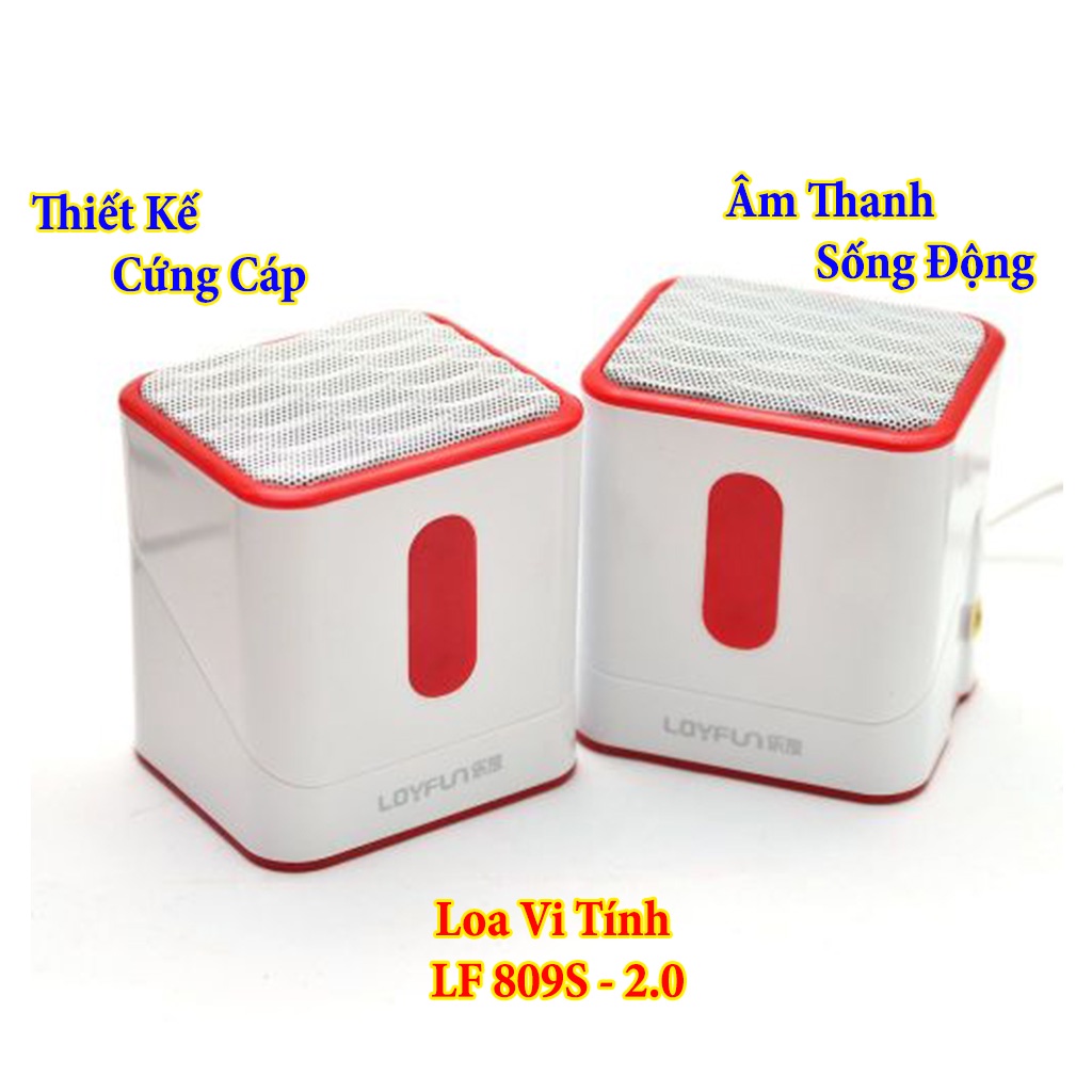 Loa Vi Tính - Loa Mini Loyfun 809s Thiết Kế Vuông Vắn, Cứng Cáp - Chất Lượng Âm Thanh Tốt