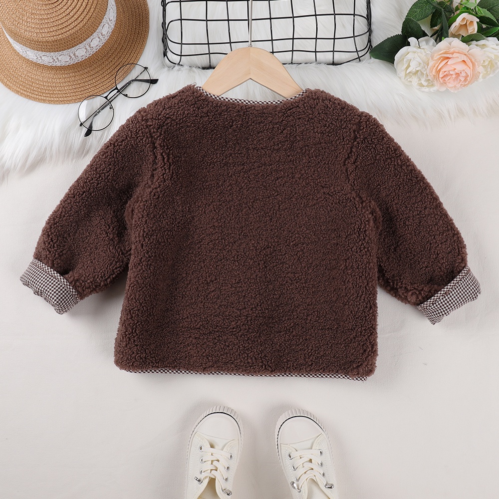 Áo khoác lông cừu BEAR LEADER giữ ấm mùa đông phong cách Hàn Quốc mới cho bé trai và bé gái 2-6 tuổi