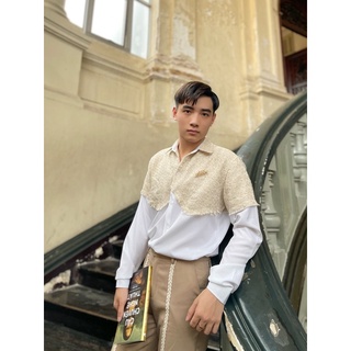 SƠMI GENTLE PHỐI TWEED TRẮNG X BEIGE by K honista
