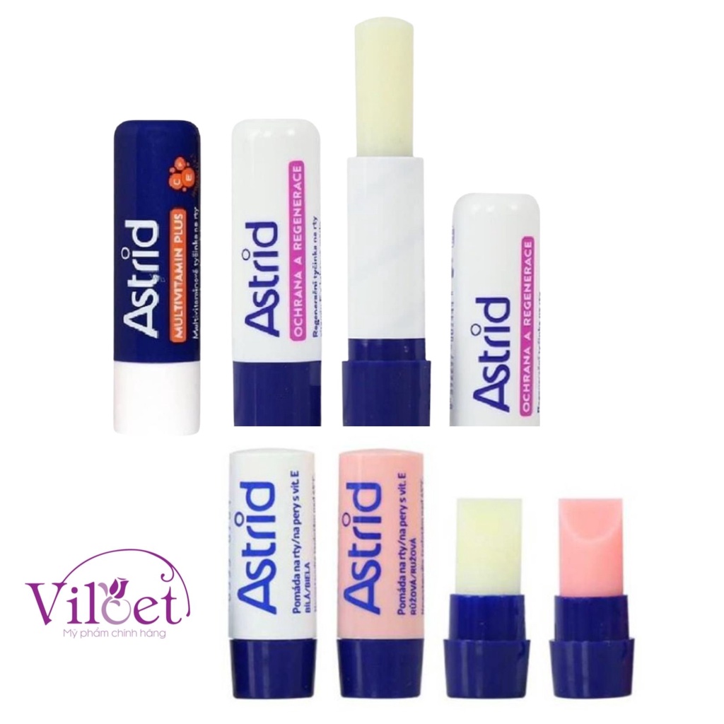 Son dưỡng môi mỡ hươu Astrid Séc tẩy da chết, bản mới hoa cúc cấp ẩm mềm môi - Gemizy Shop