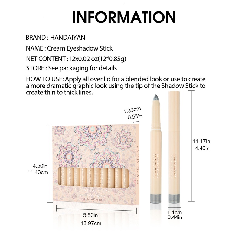 Bảng Phấn Mắt 12 Màu Chống Nước Lâu Trôi Tiện Dụng