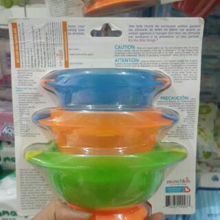 Bộ 3 bát ăn chống đổ. MUNCHKIN.