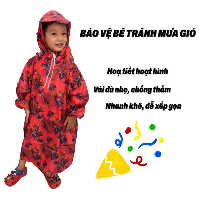 ÁO MƯA BÍT TRẺ EM_ HỌA TIẾT HOẠT HÌNH DỄ THƯƠNG
