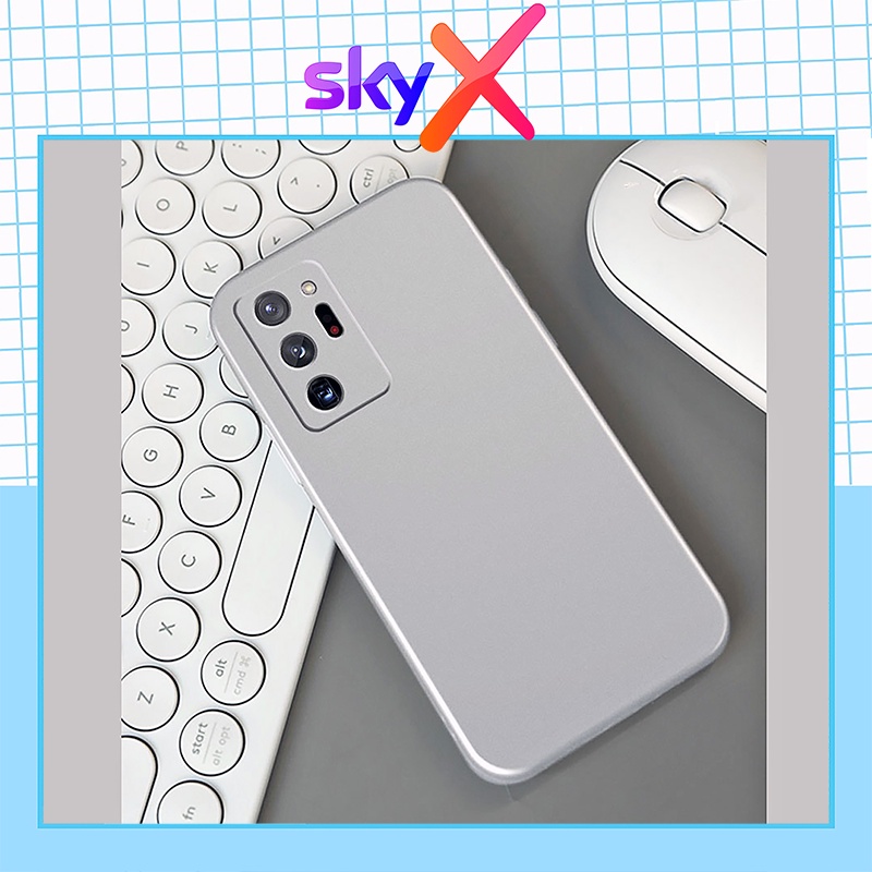 Ốp lưng SAMSUNG viền vuông mạ màu bạc kim loại sáng bóng Note 8 Note 9 Note10 Note10 plus Note 20 Note 20 Ultra