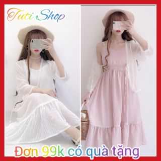 Đầm ren hai dây - Váy ren hai dây