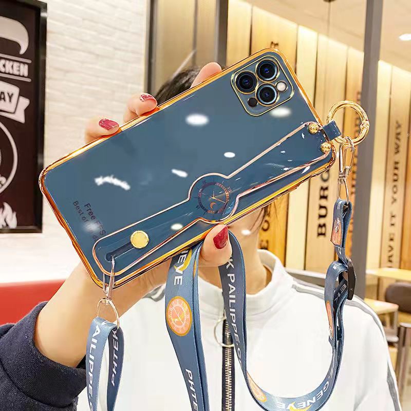 Ốp Điện Thoại Sang Trọng Có Dây Đeo Tay Cho IPhone 7 8 6s 6 Plus SE2020