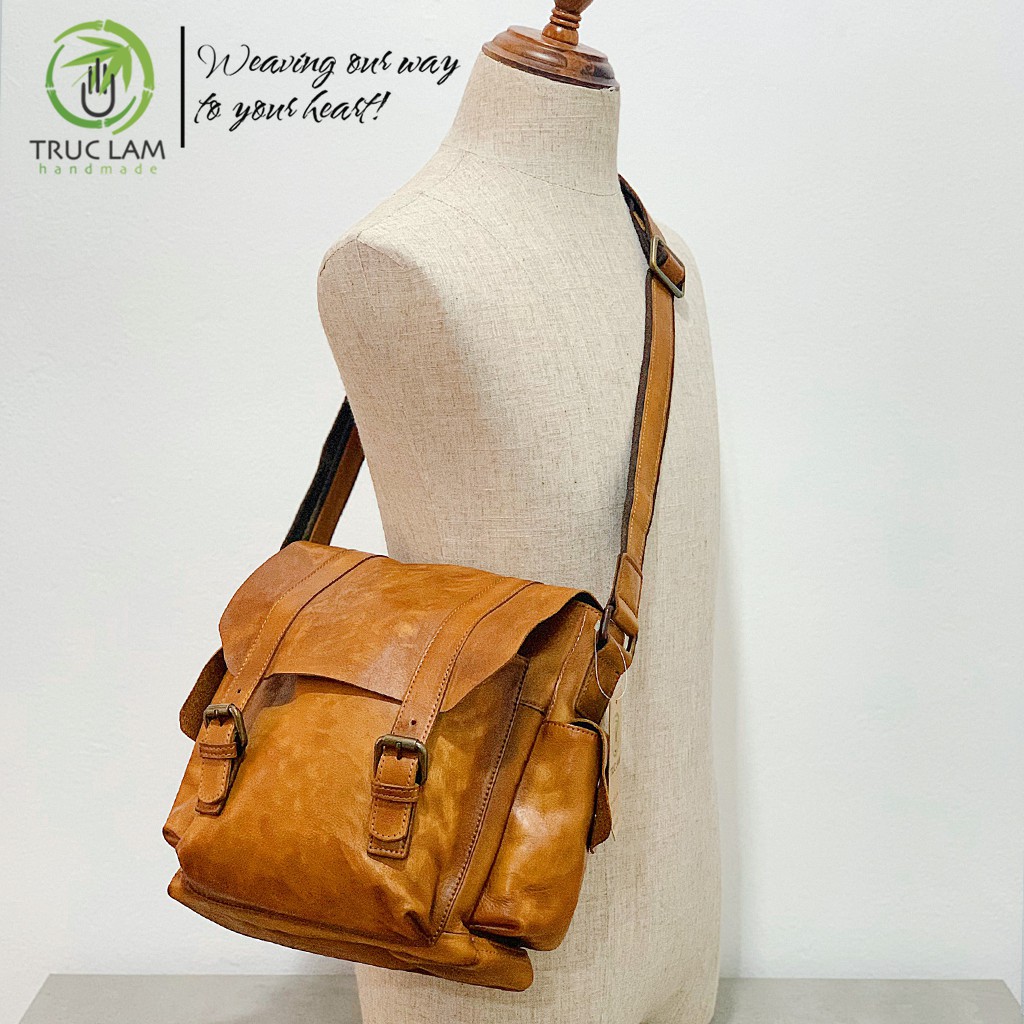 Túi Đeo Chéo Thời Trang Nam Da Thật Cao Cấp Có Nhiều Ngăn Tiện Lợi – Trúc Lâm Handmade