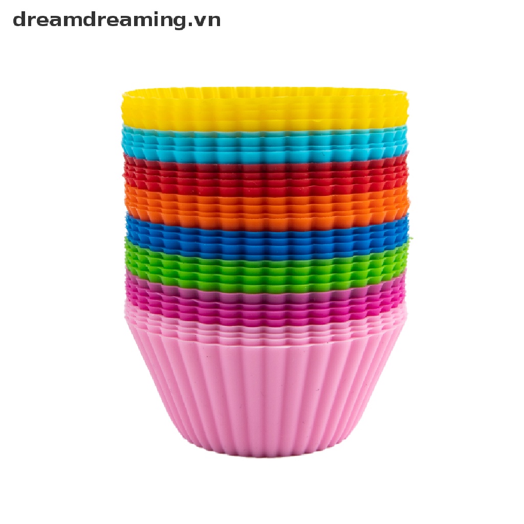 Bộ 4 Khuôn Làm Bánh muffin Tròn Bằng Silicone Tiện Dụng