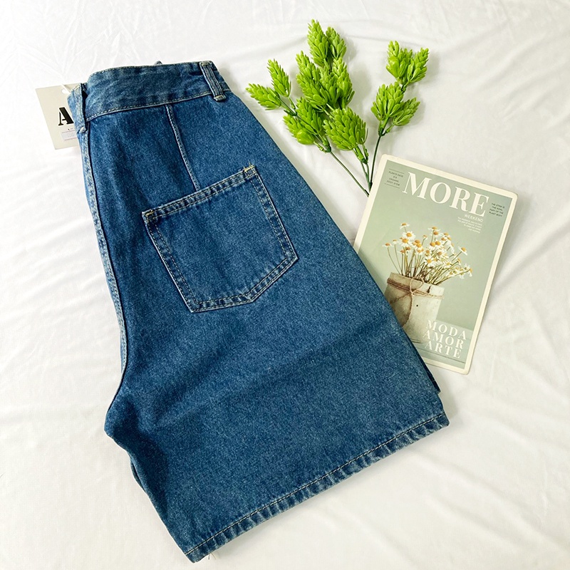 Quần đùi nữ từ 45-51kg jean dày không giãn lưng dây kéo - hàng đẹp - QU058