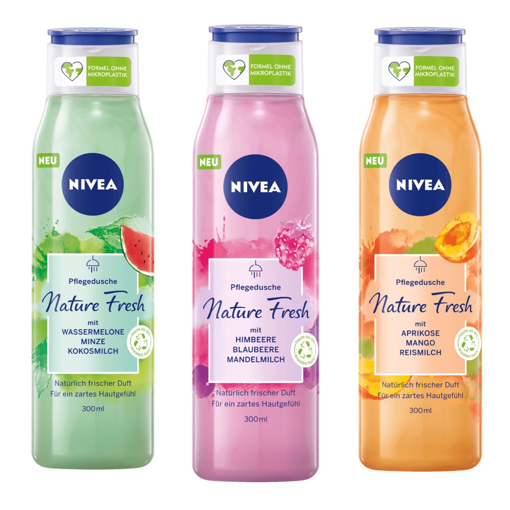 Sữa tắm Nivea Nature Fresh, 300ml, Hàng nội địa Đức