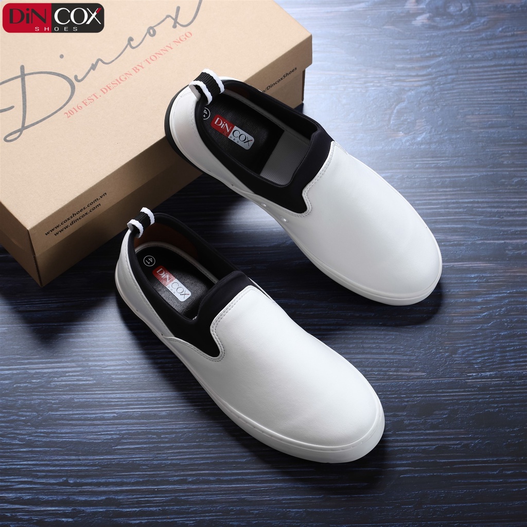 Giày Lười Sneaker Da Nam DINCOX C09 Sang Trọng Nổi Bật White