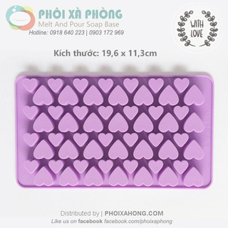 Khuôn Silicon 56 Trái tim (lớn bé)