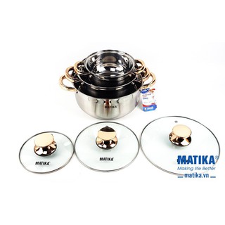 BỘ NỒI INOX 3 ĐÁY MATIKA MTK-C3