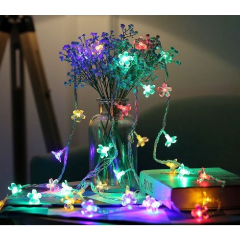 Dây Đèn Bóng Bi - Ngôi Sao - Bông Tuyết - Hoa Mai Trang Trí Nhà Cửa Noel