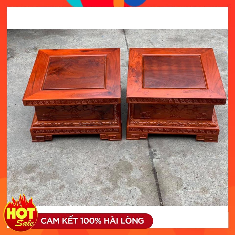 Kỷ vuông-Đô n chân loa-Đế kê tượng gỗ cao 20cm | BigBuy360 - bigbuy360.vn