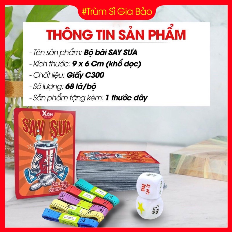 Bộ bài drinking game XÀM phiên bản SAY SƯA , bộ bài ăn nhậu uống 68 lá hot trend