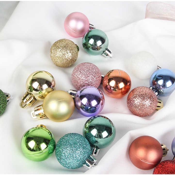 Quả châu trang trí giáng sinh 3cm / 4cm ( Kèm dây treo)