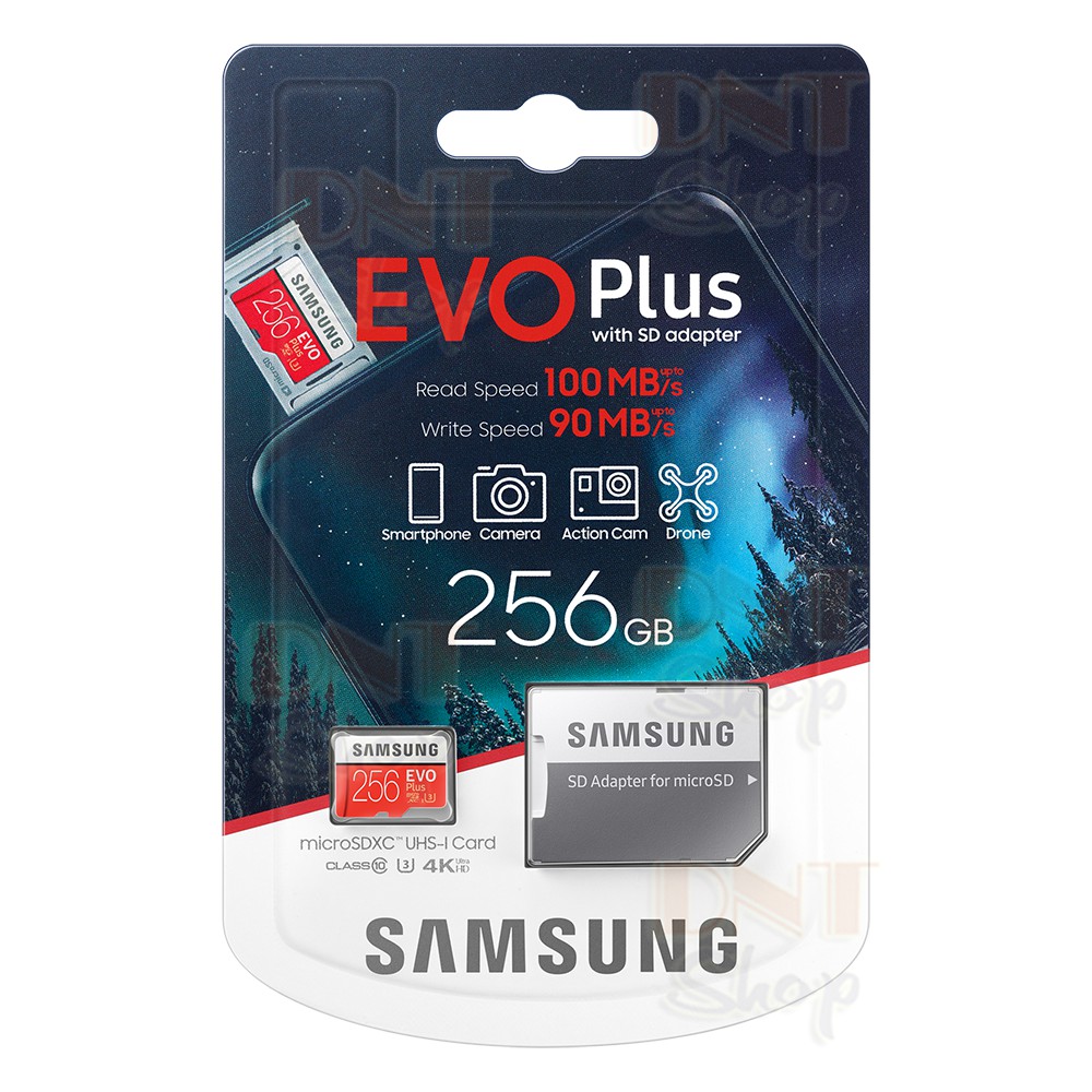 [Mã 99ELHA giảm 7% đơn 300K] Thẻ nhớ MicroSDXC Samsung EVO Plus 256GB U3 4K V30 2022 100MB/s 130MB/s A2 App Performance