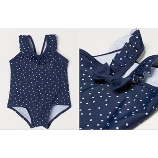 Áo bơi navy chấm bi fom nhỏ HM H&M size 6-12m_hàng chính hãng Anh