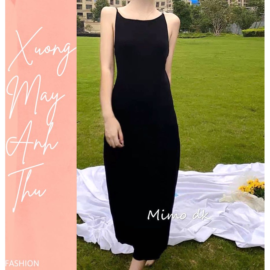 Váy 2 dây hở lưng nữ - Đầm dự tiệc dáng suông ôm body, thun co dãn tôn dáng SIÊU ĐẸP