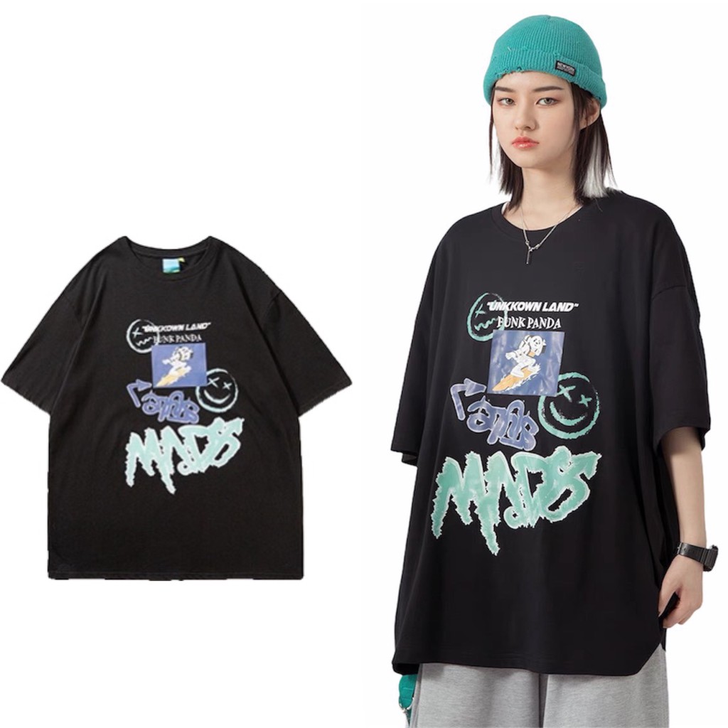 Áo Thun tay lỡ YAYSHOP phông unisex nam nữ chất thun cotton mềm mịn PANDA họa tiết cực cá tính